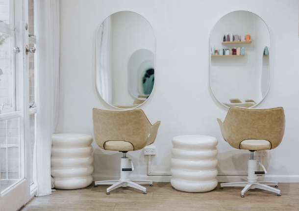 Two styling chairs at Tiemce Hair
